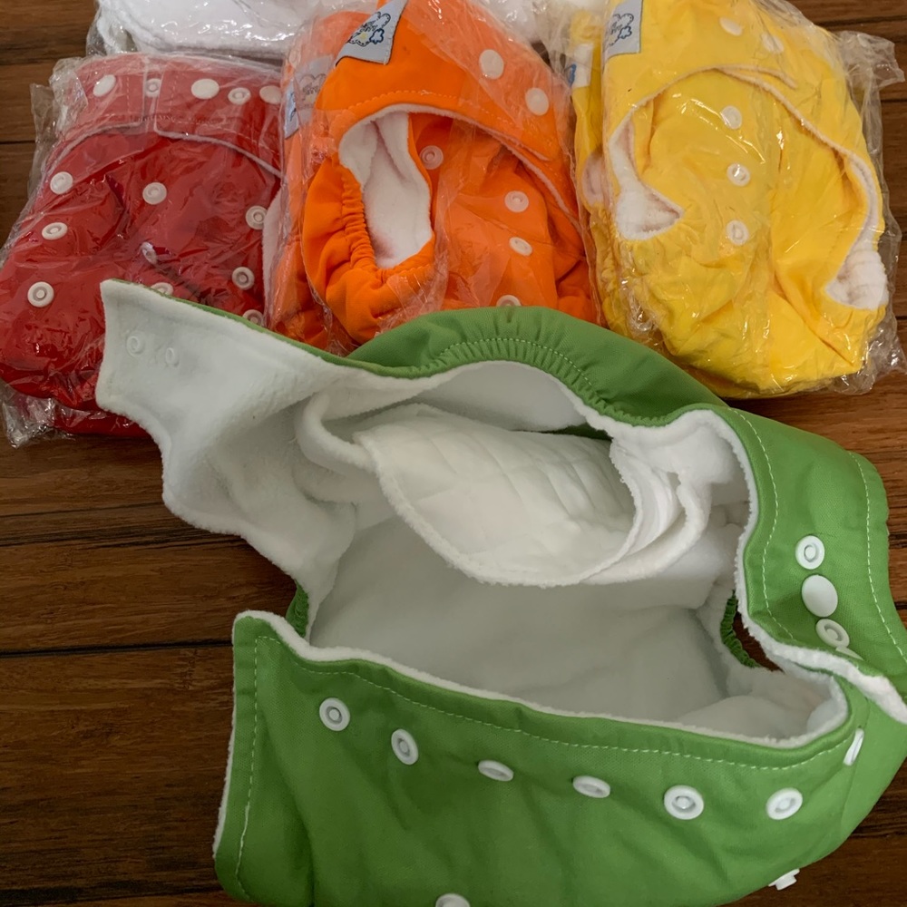 Diapers, reusable, one size, with cloth inserts